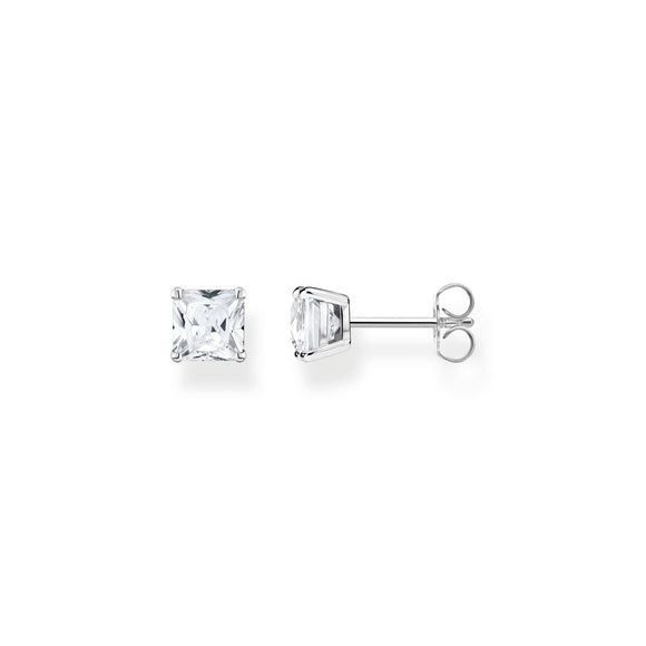 Thomas Sabo Sterling Silver White Stone Stud Earrings, H2174-051-14.