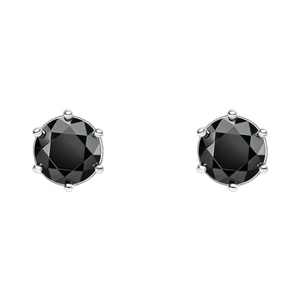 Thomas Sabo Sterling Silver Black CZ Round Stud Earrings, H1964-051-11.