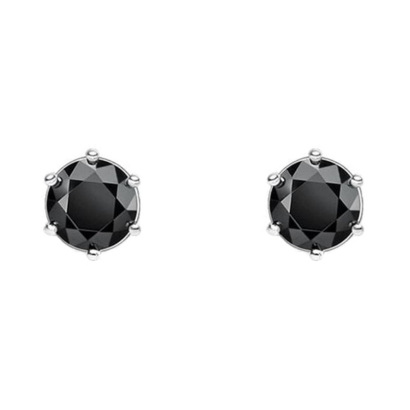 Thomas Sabo Sterling Silver Black CZ Round Stud Earrings, H1964-051-11.