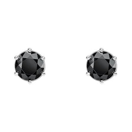Thomas Sabo Sterling Silver Black CZ Round Stud Earrings, H1964-051-11.