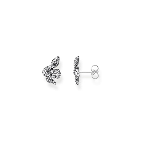 Thomas Sabo Sterling Silver Blackened Snake Stud Earrings, H2261-643-11.