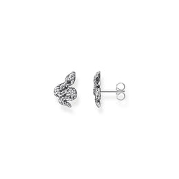 Thomas Sabo Sterling Silver Blackened Snake Stud Earrings, H2261-643-11.