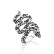 Thomas Sabo Sterling Silver Blackened Snake Ring, TR2418-643-11.