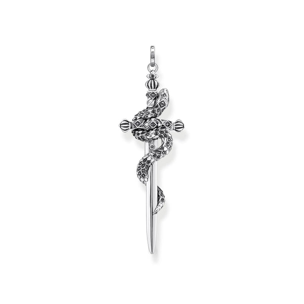 Thomas Sabo Sterling Silver Blackened Sword with Snake Pendant, PE943-643-11.