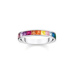 Thomas Sabo Sterling Silver Colourful Stones Ring, TR2403-477-7.