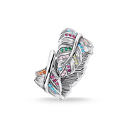 Thomas Sabo Sterling Silver Colourful Stones Feather Ring, TR2284-342-7-48_2.