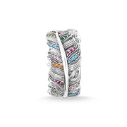 Thomas Sabo Sterling Silver Colourful Stones Feather Ring, TR2284-342-7-48_3.