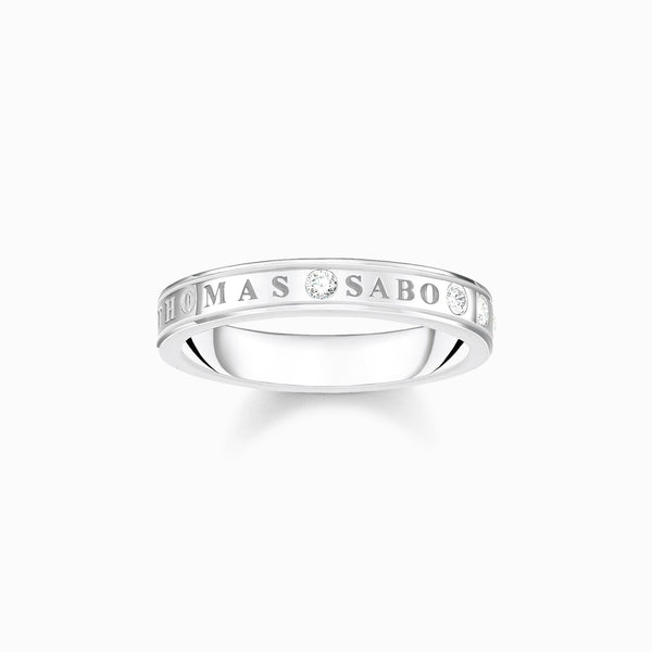 Thomas Sabo Sterling Silver White Stones Ring, TR2253-051-14.