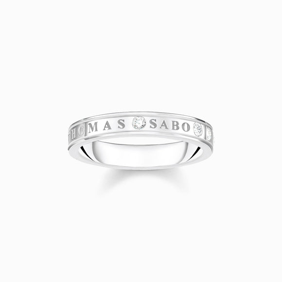 Thomas Sabo Sterling Silver White Stones Ring, TR2253-051-14.