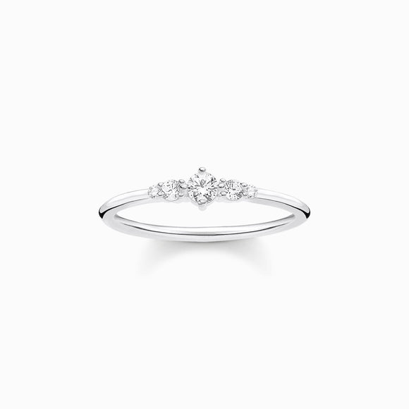 Thomas Sabo Sterling Silver White Stones Vintage Ring, TR2324-051-14