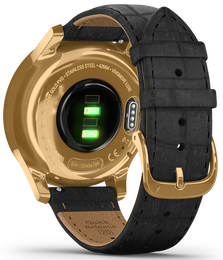 Garmin Watch Vivomove Luxe Gold PVD Black Embossed Leather
