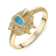 9ct Yellow Gold Turquoise Sheep Ring, R1245.