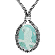 Sterling Silver Royal Crown Derby Turquoise Chatsworth Wallpaper Foxtail Necklace N749
