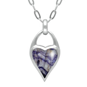 00169995 Sterling Silver Blue John Heart Carrier Necklace P2713C.