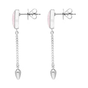 00181134  Sterling Silver Pink Mother of Pearl Lineaire Medium Drop Stud Earrings, E2241.