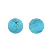 9ct White Gold Turquoise 10mm Ball Stud Earrings E1346