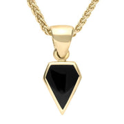9ct Yellow Gold Whitby Jet Dinky Kite Necklace P455