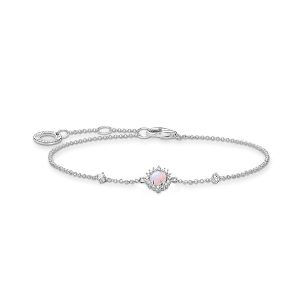 Thomas Sabo Charm Club Sterling Silver Vintage Pink Stone Bracelet A2023-166-7-L19V