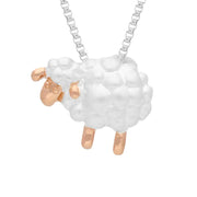 Sterling Silver Rose Gold Ashbourne Show Sheep Necklace, P2972C