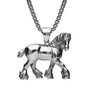 Ashbourne Show Sterling Silver Medium Shire Horse Necklace, P2982C.