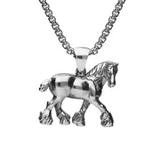 Ashbourne Show Sterling Silver Small Shire Horse Necklace, P2983C.