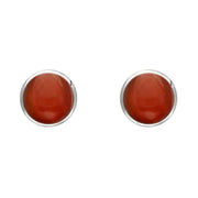 C W Sellors Sterling Silver Carnelian 5mm Classic Small Round Stud Earrings, E002.