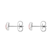 C W Sellors Sterling Silver Pink Mother of Pearl 5mm Classic Small Round Stud Earrings, E002.