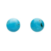 White Gold Turquoise 5mm Ball Stud Earrings E1343