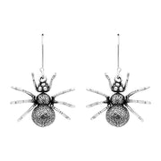 00180669 Sterling Silver Spider Hook Drop Earrings, E2559.