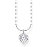 Thomas Sabo Charm Club Sterling Silver Heart Pave Necklace KE2046-051-14-L38v .