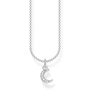 Thomas Sabo Charm Club Sterling Silver Pave Moon Necklace KE2050-051-14-L45v