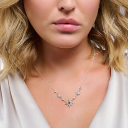 THOMAS SABO ROYALTY STERLING SILVER STAR AND MOON NECKLACE KE2119-945-7-L45V