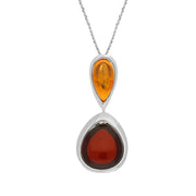 Sterling Silver Amber Double Pearl Necklace , P2918