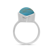 Sterling Silver Turquoise Marquise Ring, R837.