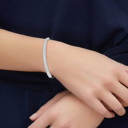 Swarovski Stone White Rhodium Plated Bangle