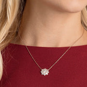 Swarovski Sunshine White Stone Rose Gold Plated Pendant and Chain Necklace