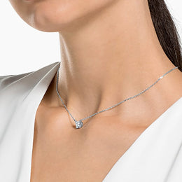 Swarovski Attract Rhodium Plated Square Necklace