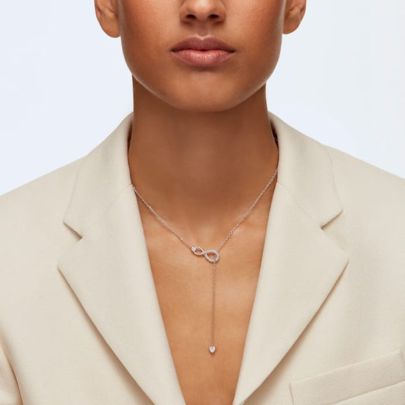 Swarovski Infinity Y White Rose Gold Plated Necklace