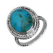 Sterling Silver Turquoise Oval Foxtail Ring R858