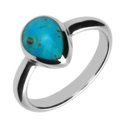 Sterling Silver Turquoise Pear Shaped Ring R408