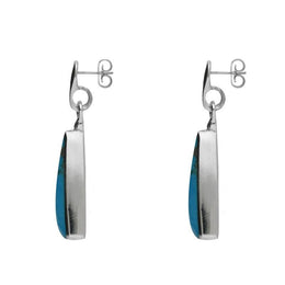 Silver Turquoise Triangle Drop Earrings E145