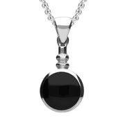 sterling Silver Whitby Jet Bottle Top Necklace P010