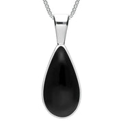 Sterling Silver Whitby Jet Classic Teardrop Necklace P024