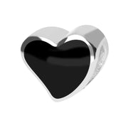 Sterling Silver Whitby Jet Double Sided Heart Charm G808