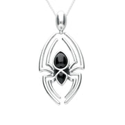 Sterling Silver Whitby Jet Spider Necklace P2817