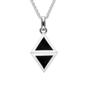 Silver Whitby Jet Triangle Prism Pendant Necklace P2708