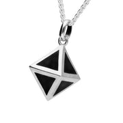 Sterling Silver Whitby Jet Triangle Prism Necklace P2711