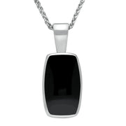 Sterling Silver Whitby Jet Barrel Shaped Necklace, P025