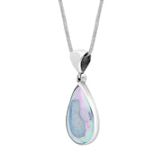 Sterling Silver Drusy Agate Pear Shape Pendant Necklace D