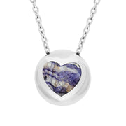 Sterling Silver Blue John Heart Sphere Necklace, P3014